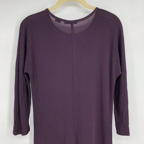 Aritzia Babaton Eggplant Purple 3/4 Sleeve Round / Scoop neck Maxi Dress size S - Picture 9 of 14
